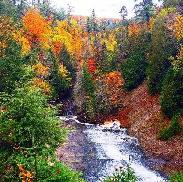 A view from atop the Laughing Whitefish Falls Lookout... Nature's water slide.