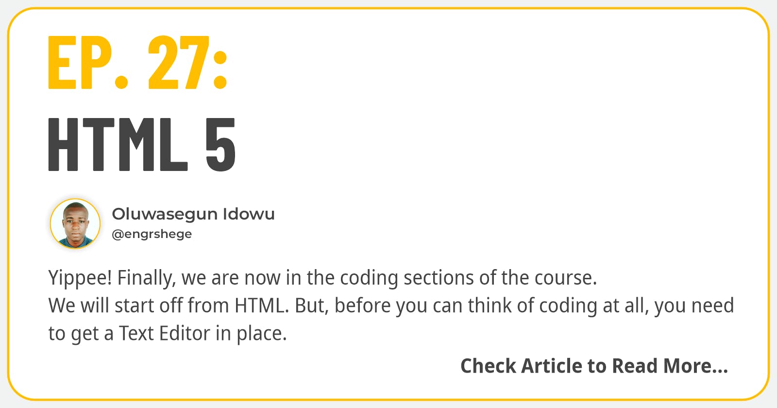 Ep. 27: HTML 5