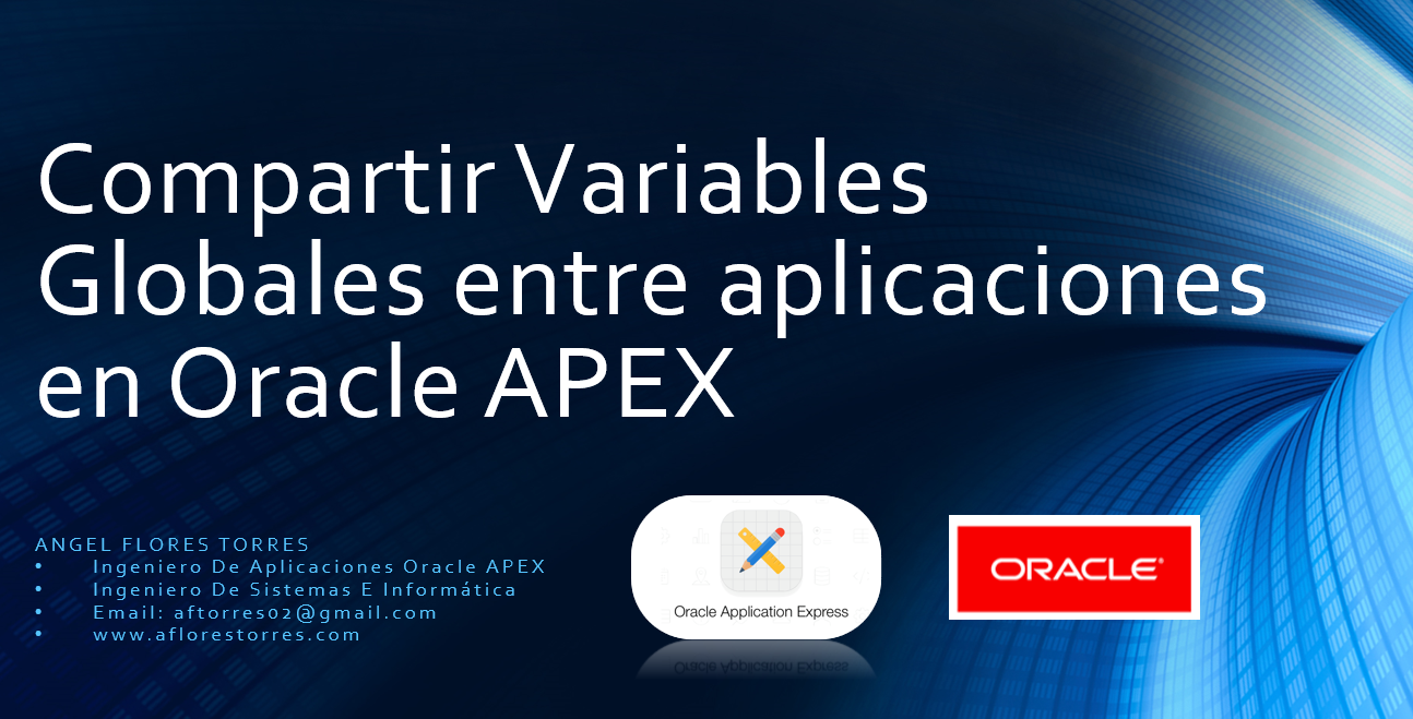 Compartir Variables Globales entre aplicaciones en Oracle APEX