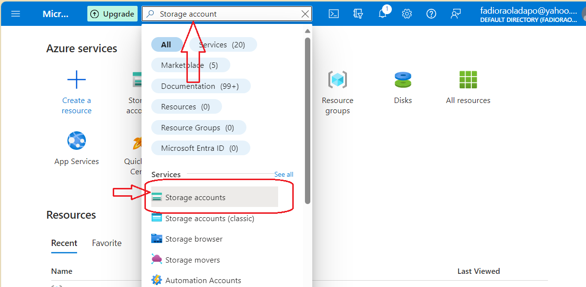 Create Storage Interface Creating Storage Accounts, Containers, and Blob Storage.