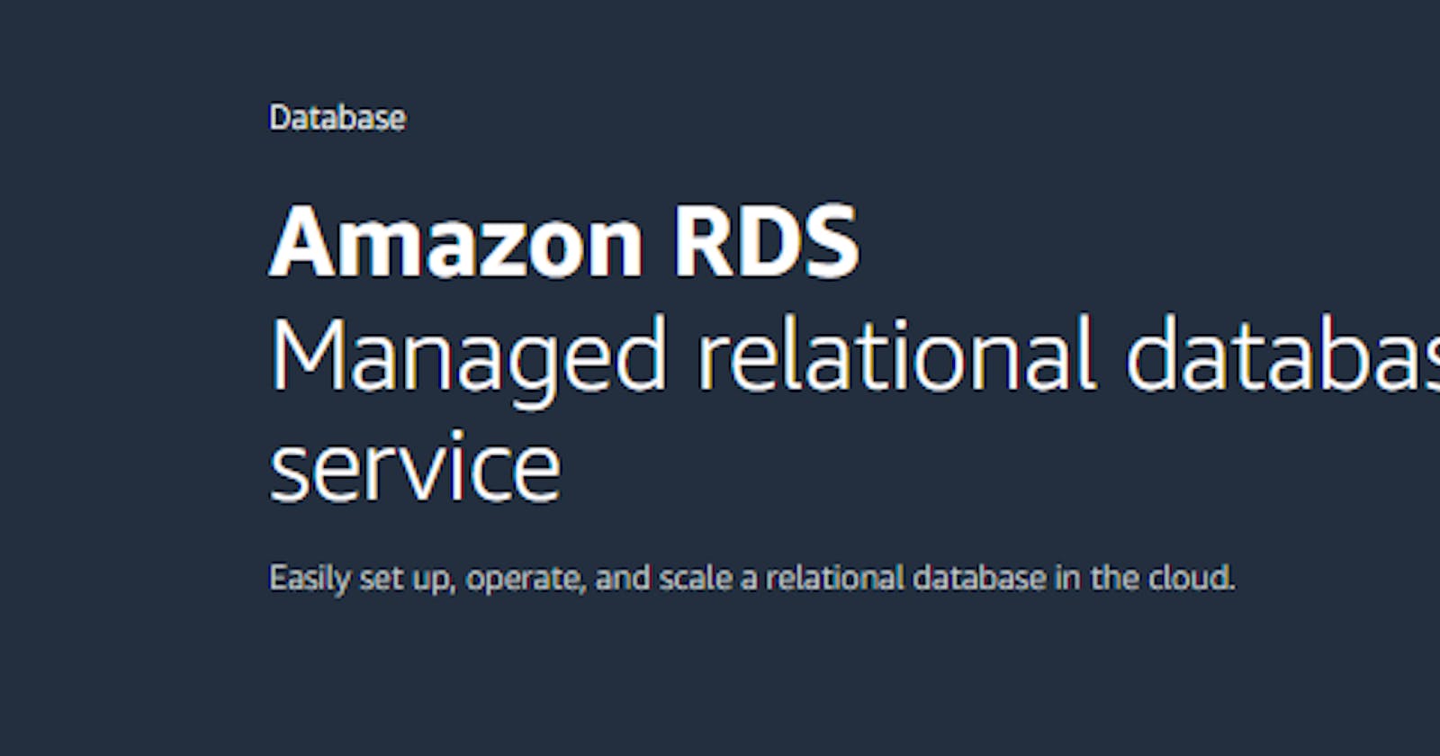Relational Database Service in AWS💻 📁