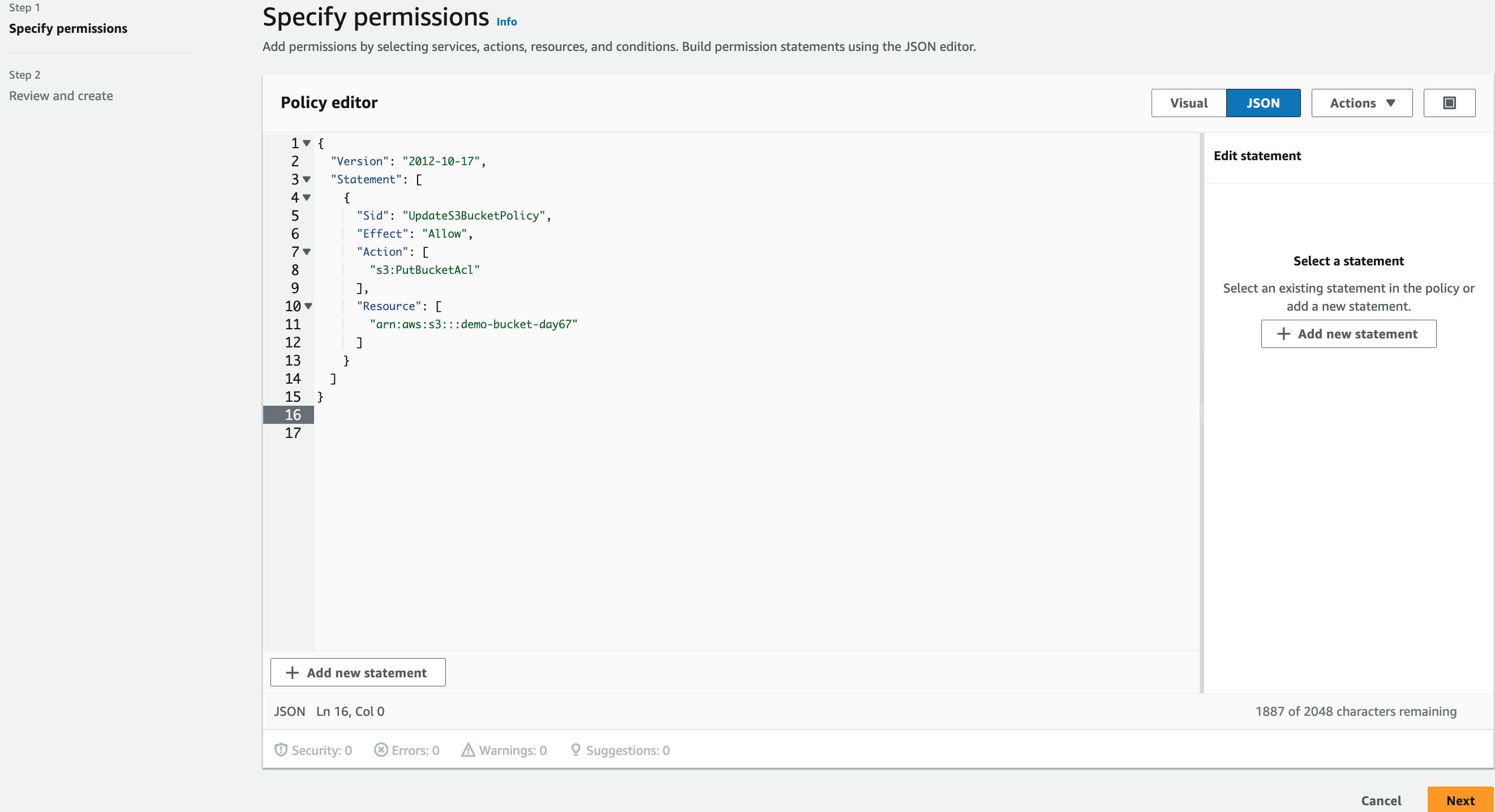 AWS S3 Bucket Creation and Management