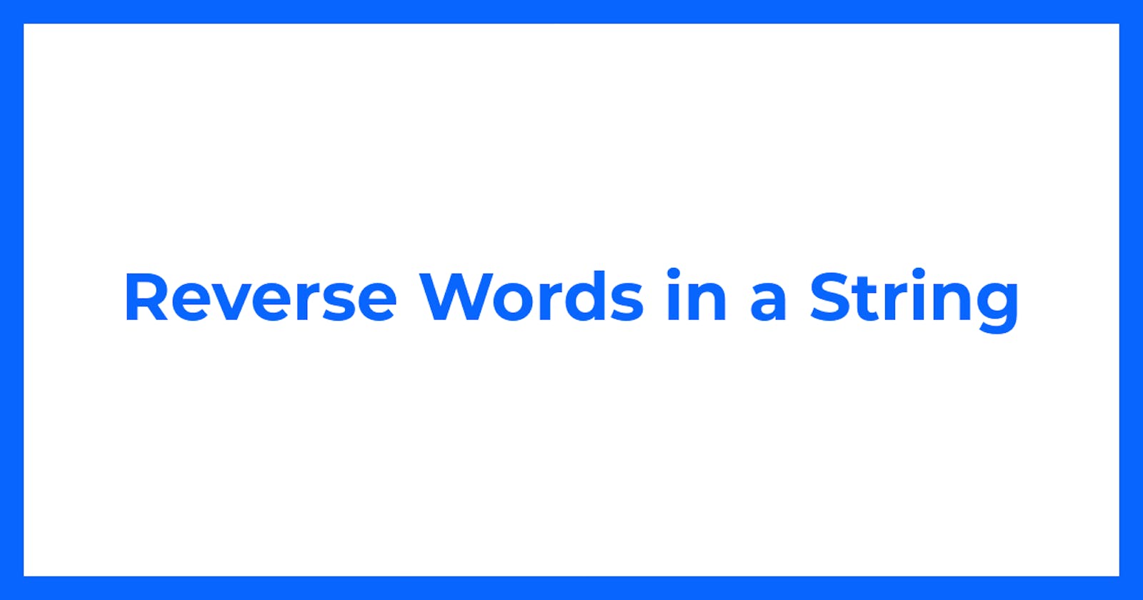 Reverse Words in a String