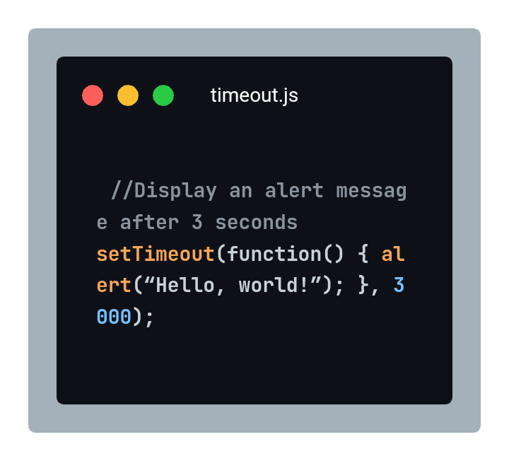 setTimeout and clearTimeout function