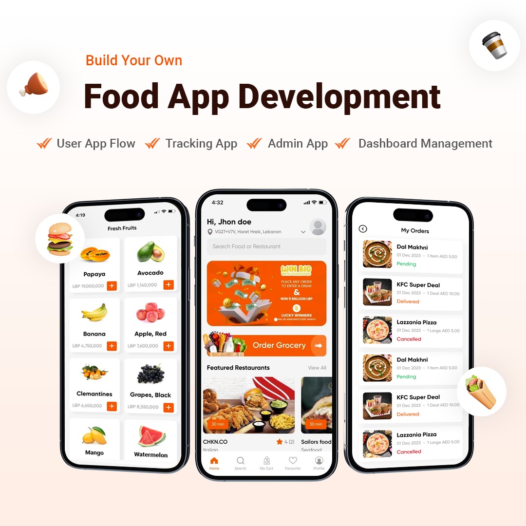 On Demand Food Ordering
App Development Dubai | DeviceBee