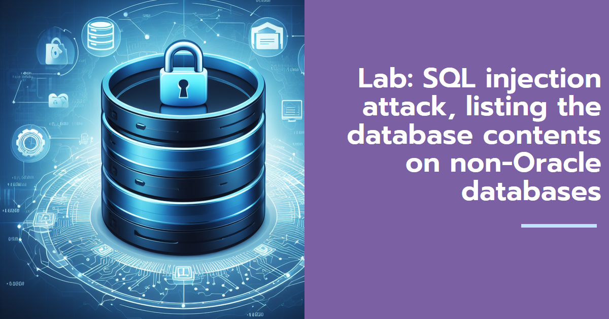 Lab: SQL injection attack, listing the database contents on non-Oracle databases