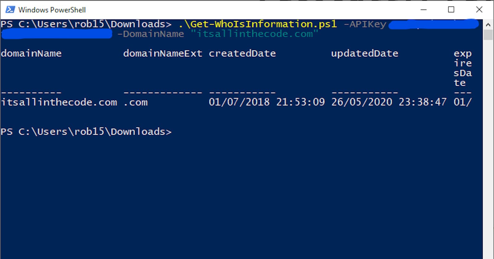 PowerShell - Get WHOIS domain information