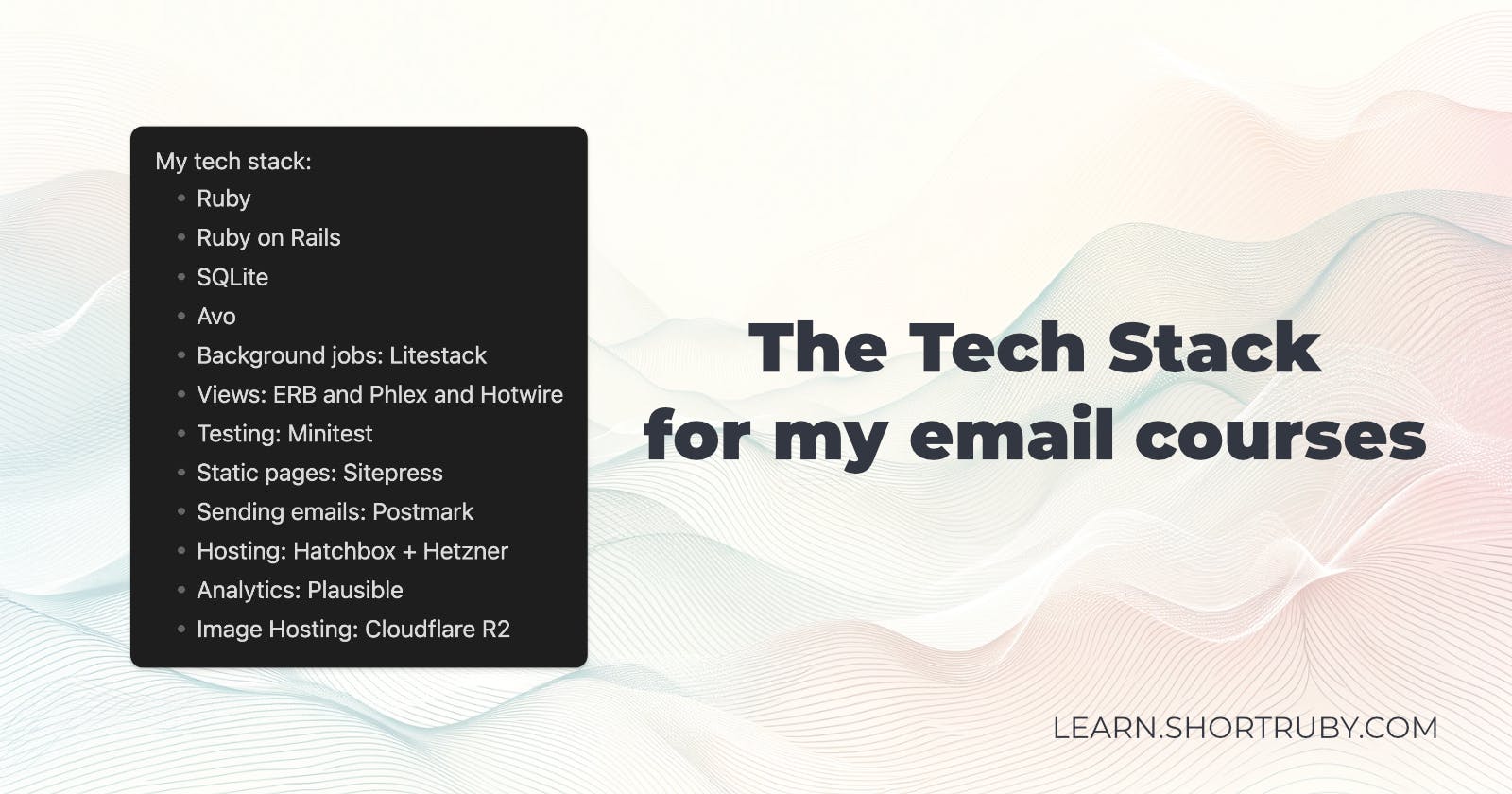 The tech stack I choose to build my email courses project
