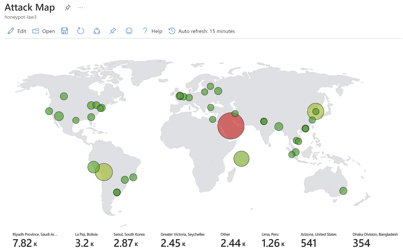 Azure Sentinel - Live Cyber Attack Map