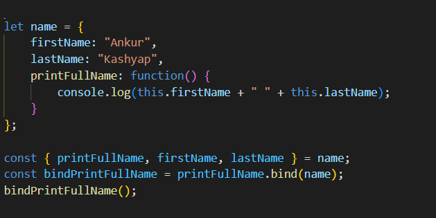 bind method in JavaScript