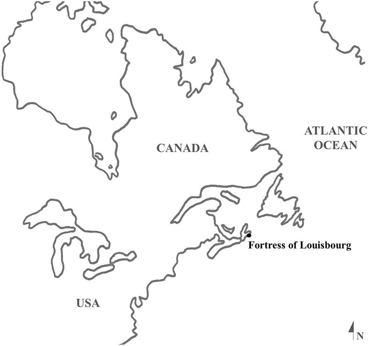 Map Indicating the Fortress of Louisbourg. (Scott et al. 2019, 92)
