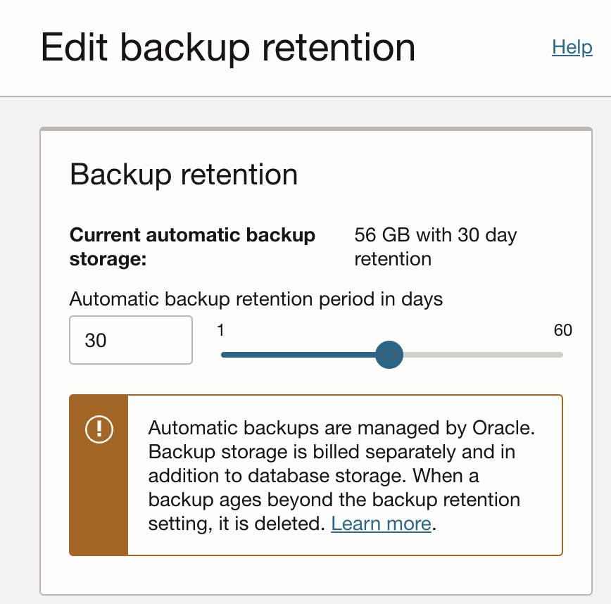 OCI Manage Storage Backup Allocation.