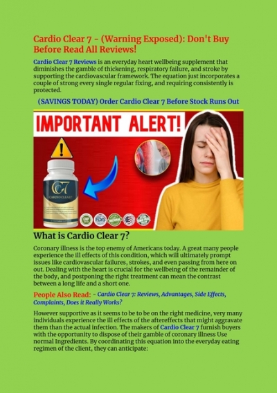 Cardio Clear 7 Reviews BEWARE Nobody Tells You This Before Buying