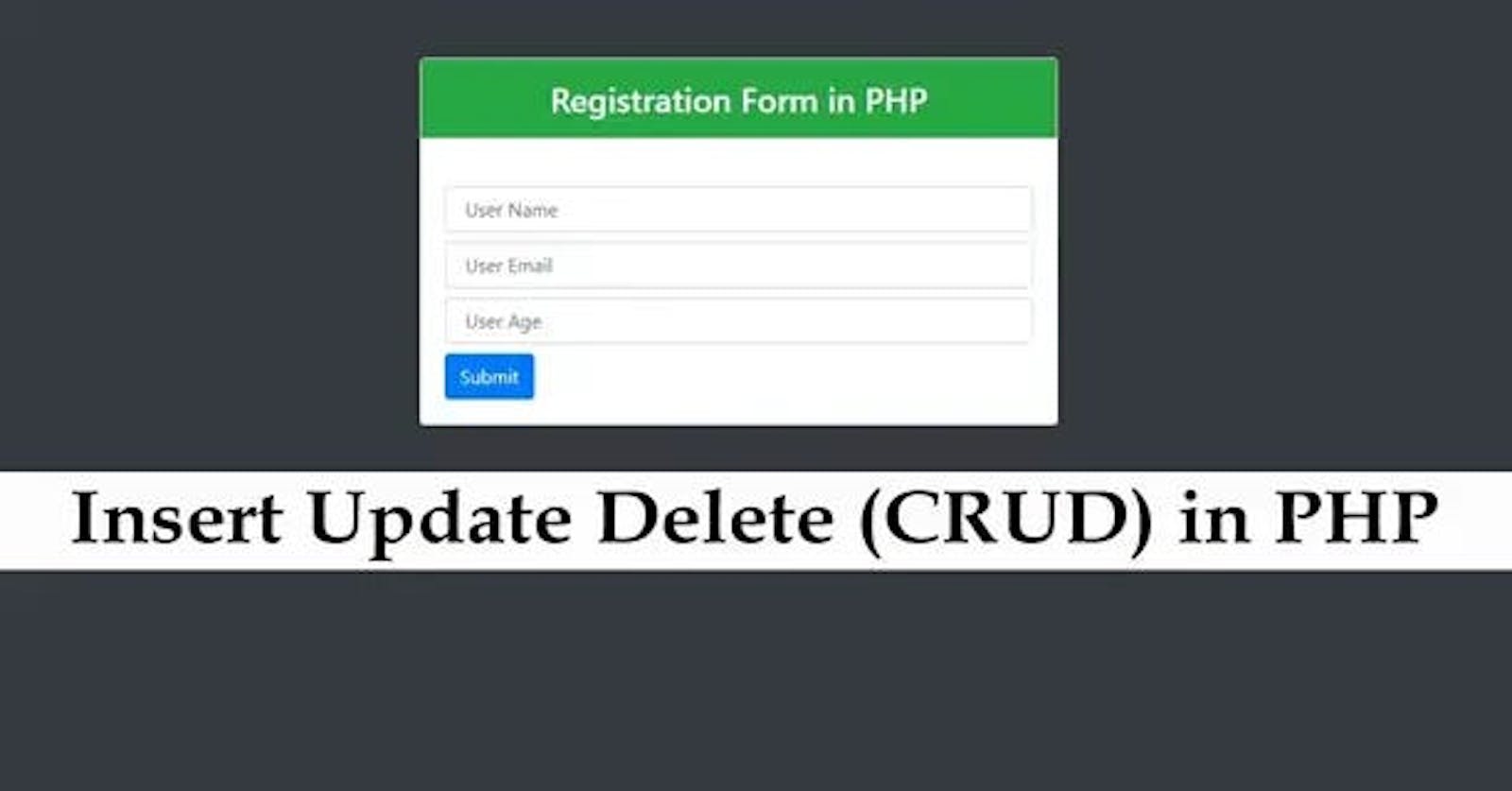 How to Insert Update Delete View in PHP