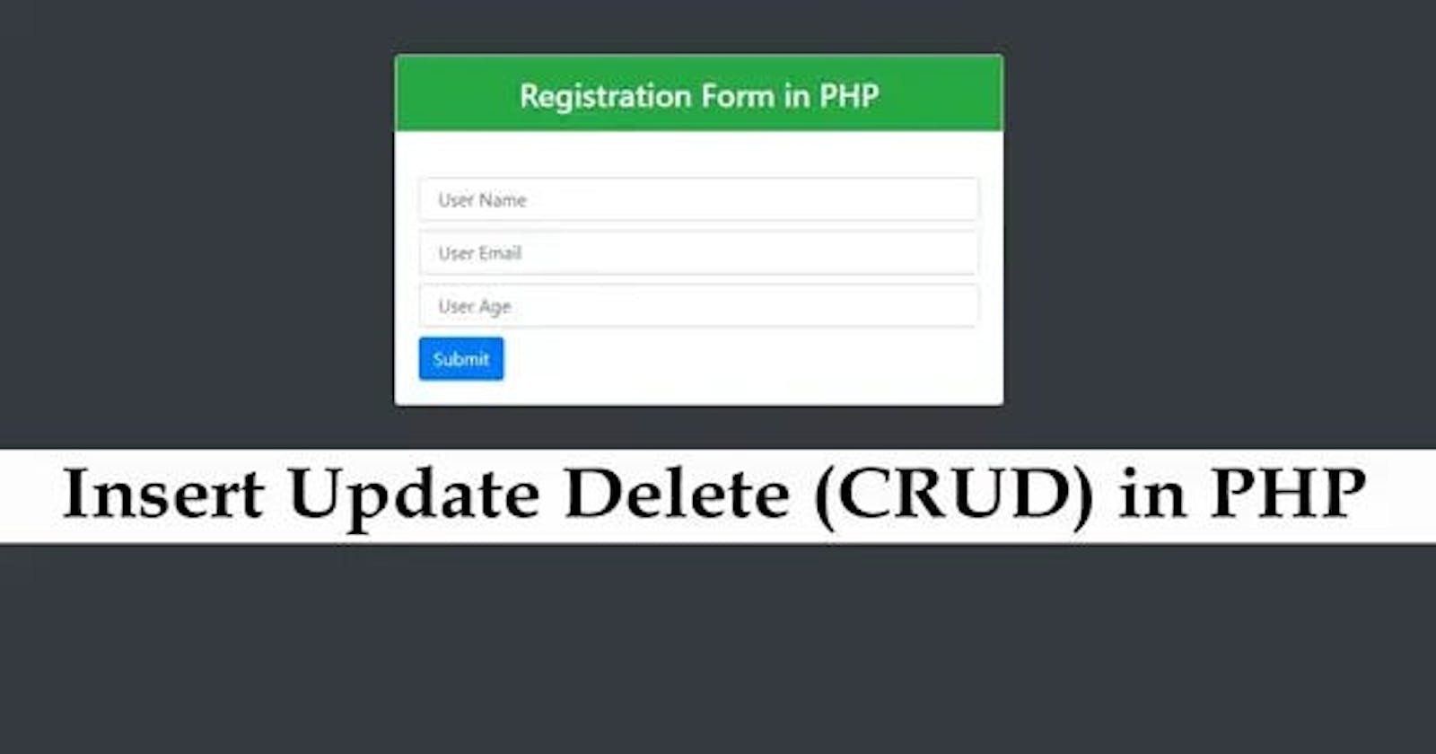 How to Insert Update Delete View in PHP