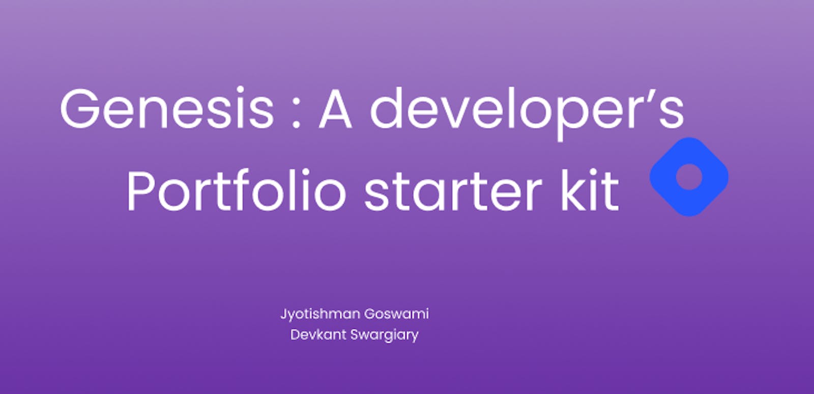 Genesis : A developer's Portfolio starter kit