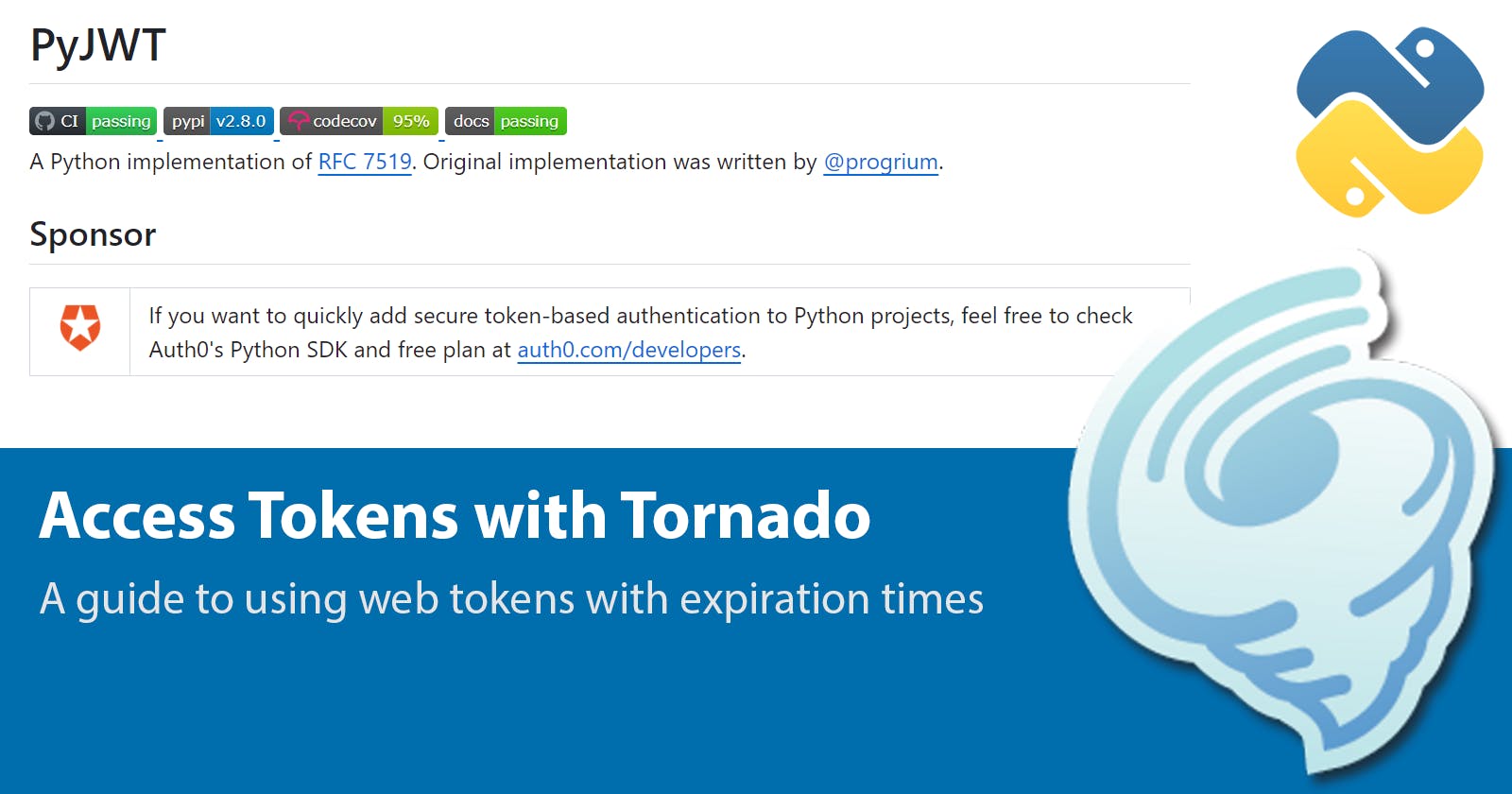 How to: Implement an access token authentication with Tornado and PyJWT