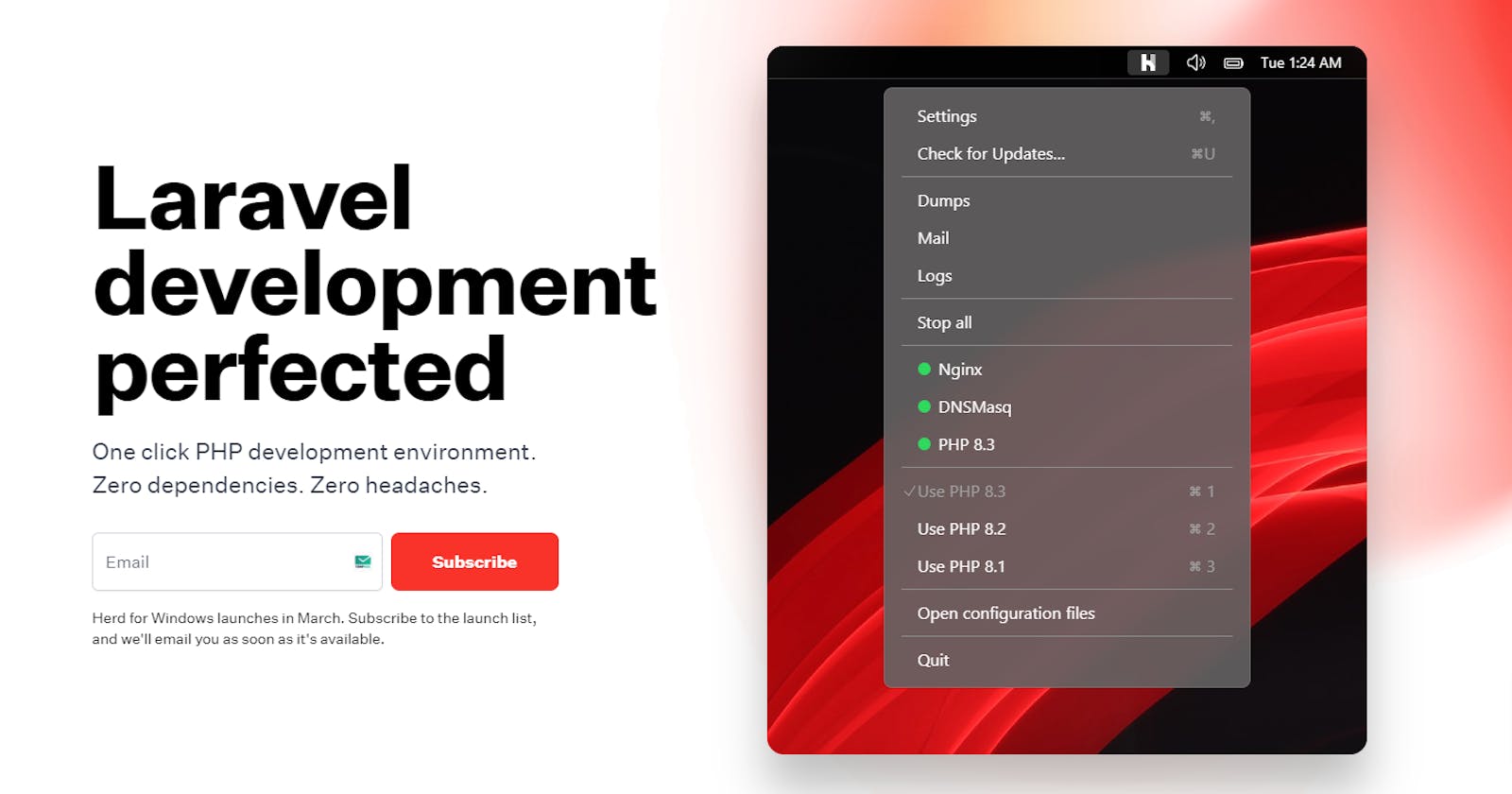 Laravel Herd for Windows launches in March '24