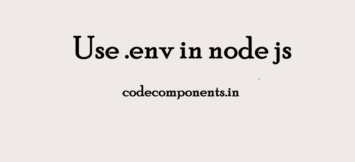 How do I setup the dotenv file in Node.js?