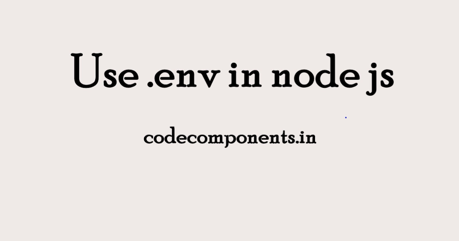 How do I setup the dotenv file in Node.js?