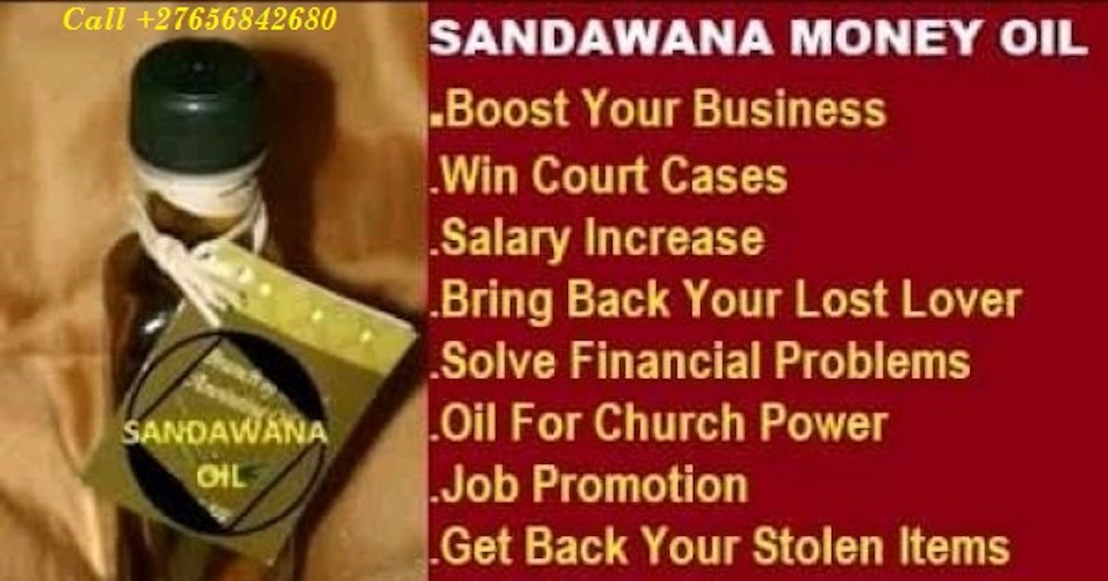 Sandawana Oil For  Money In Butterworth Town And Kroonstad Call ☏ +27656842680 Sandawana Oil For Bad Luck In Vryburg And Musina Town In South Africa