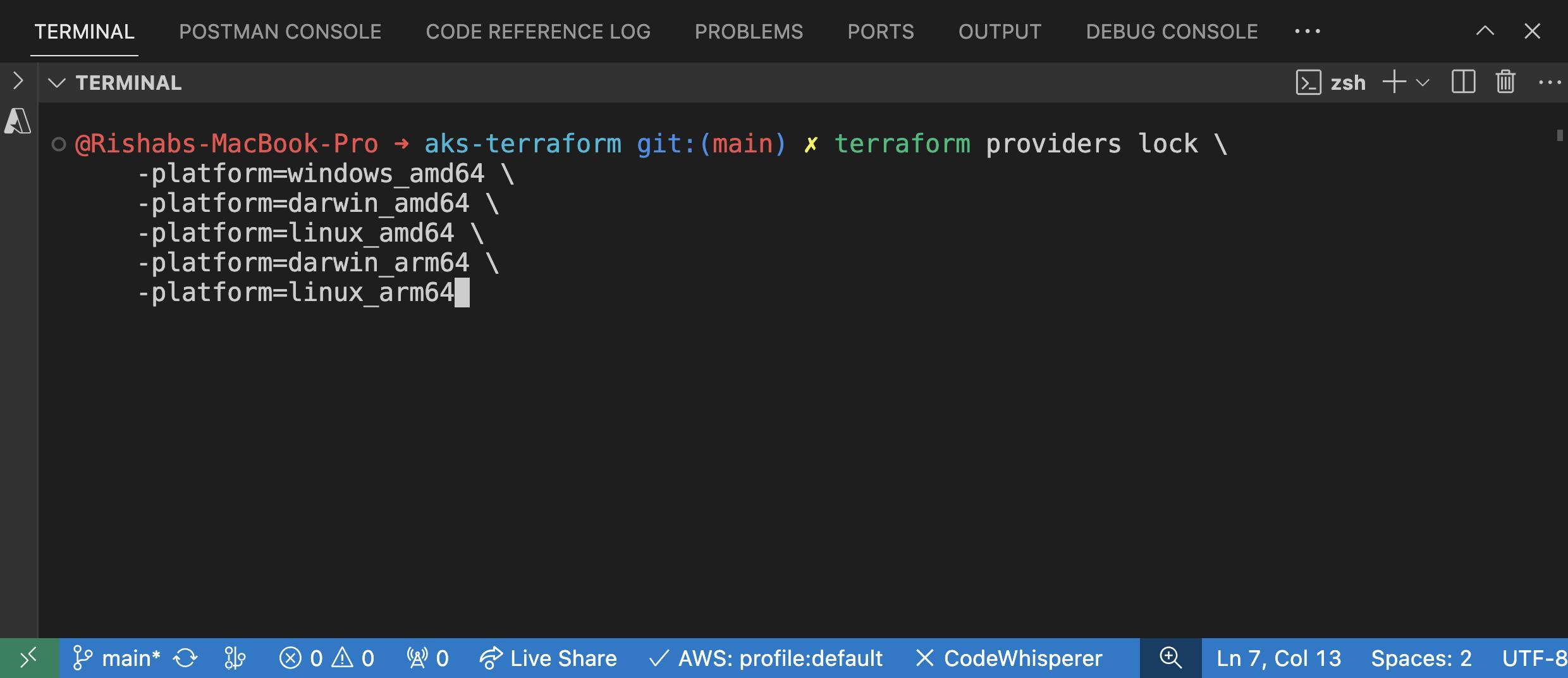 running the terraform providers lock command to support multiple systems