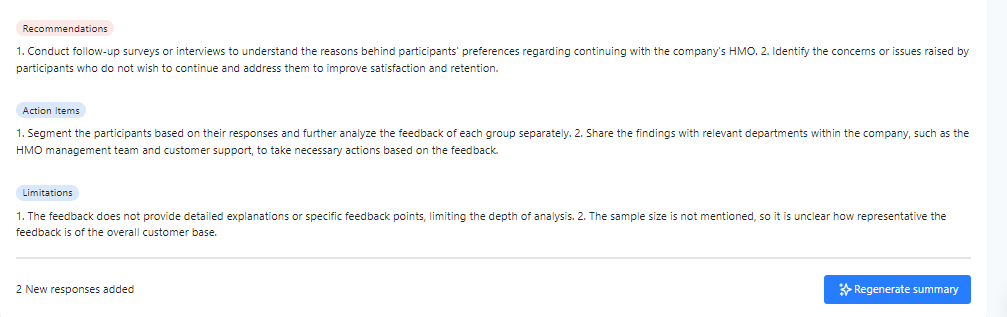 picture showing AI-driven recommendation and action items for an unmoderated test on Crowd