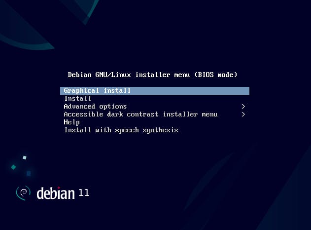 Menu Instalasi Debian 11