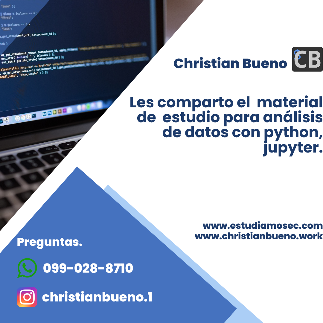 Introducción al análisis de datos con Python, Jupyter, Numpy, Pandas