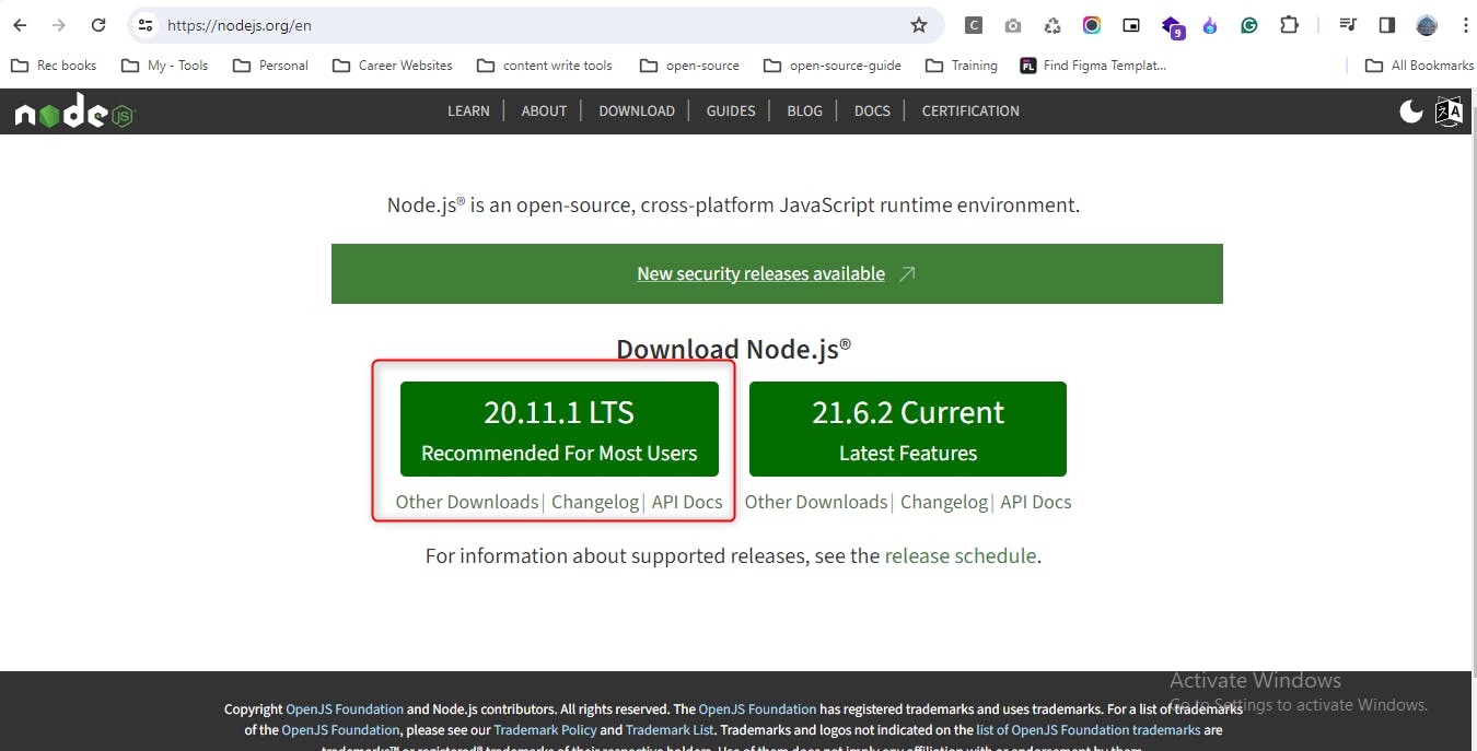 Install Node js from nodejs.org