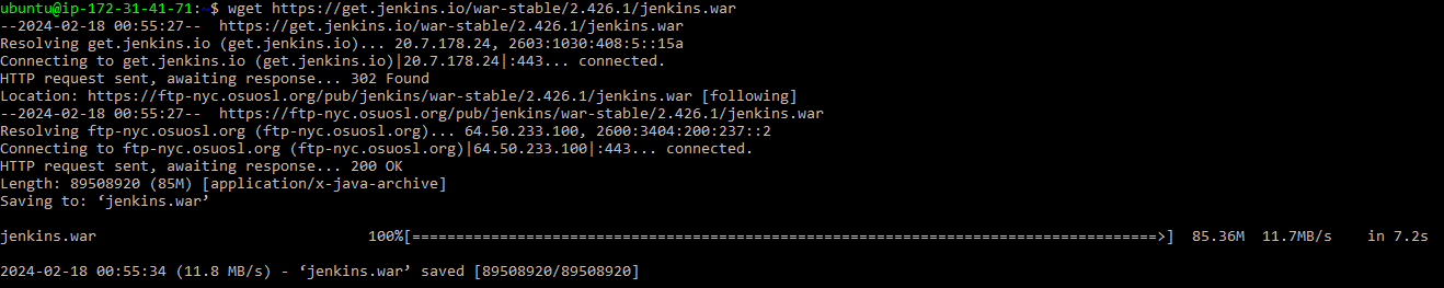 Jenkins WAR file installation