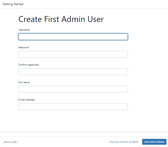 Jenkins admin user creation