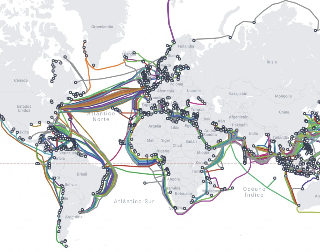 Submarine Cables Map(optical fiber cables)