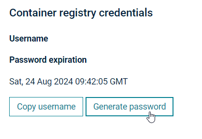 Generate Container registry credentials