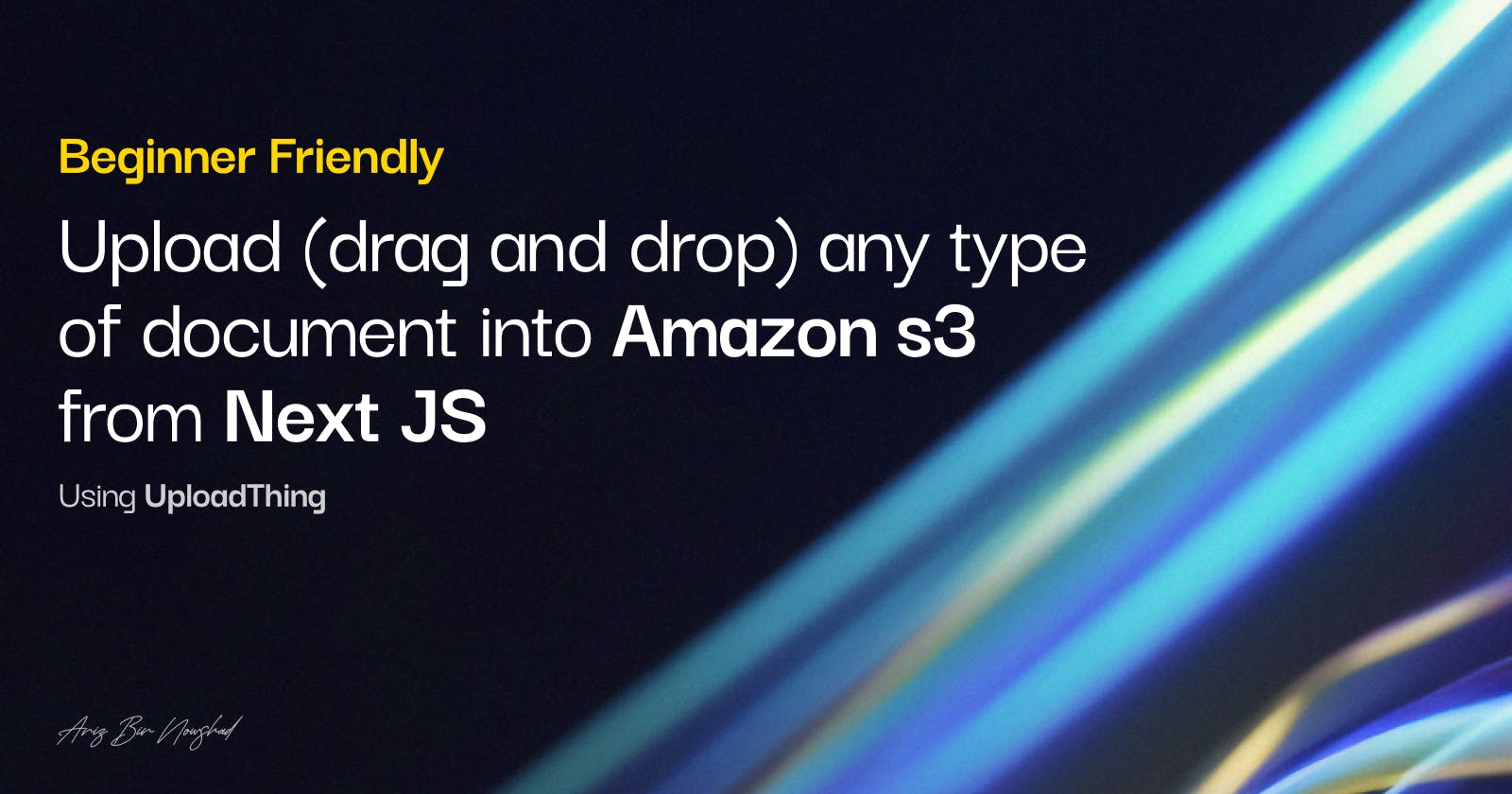 Upload any documents to amazon s3 hassle free and for free in Next JS (App router) with drag and drop feature.