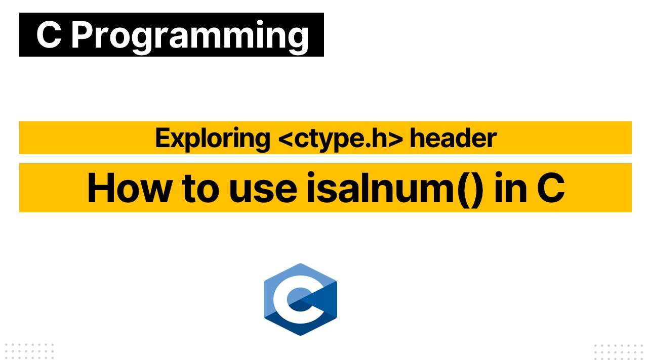 isalnum() function in C