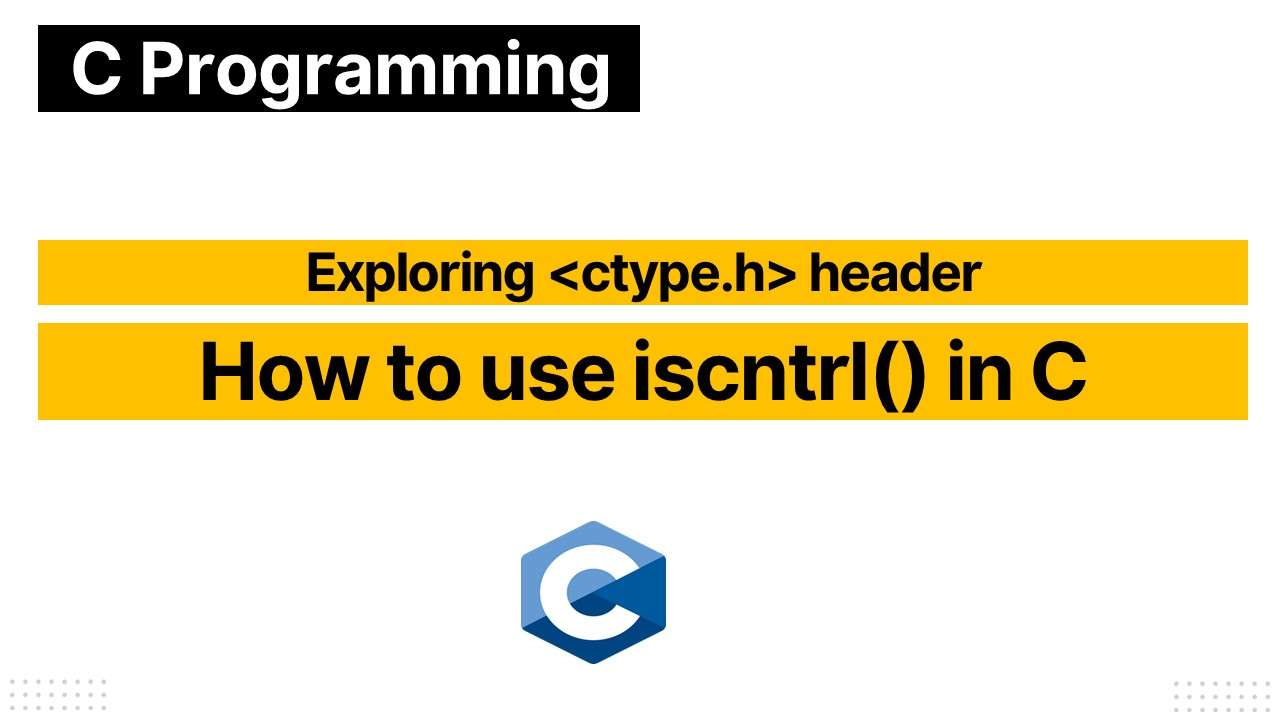 iscntrl() function in C