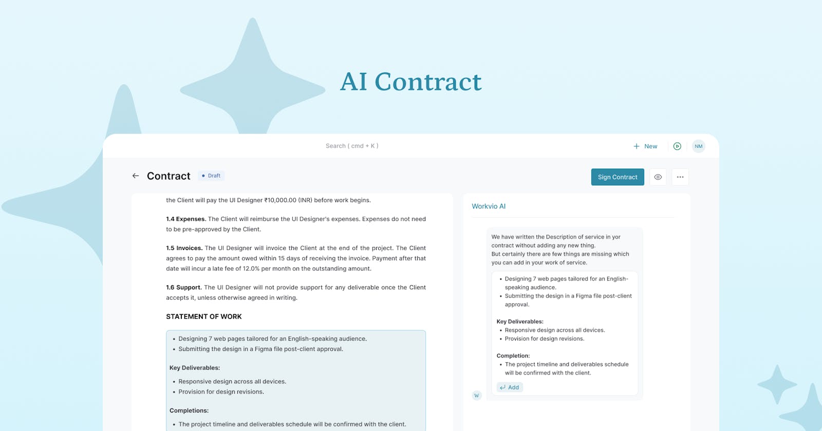 Navigating Legalities: AI-Powered Freelance Contract Building Tool