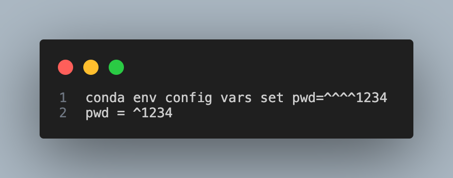Escaping the Caret (^) Character in Conda Environment Variables