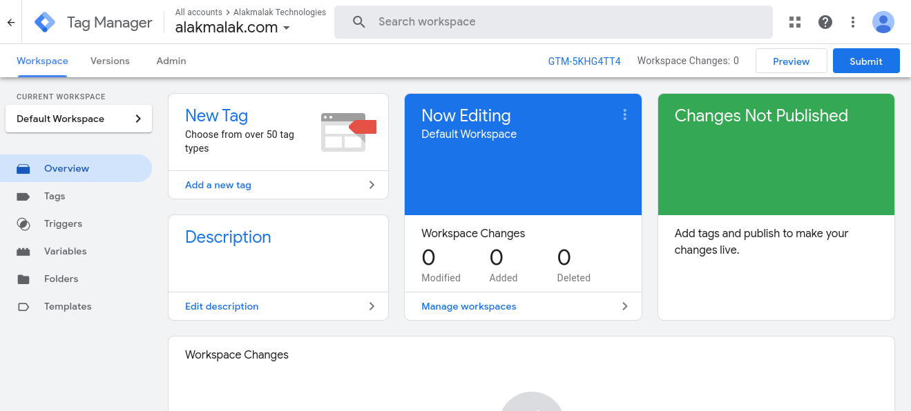 Google Tag Manager Dashboard