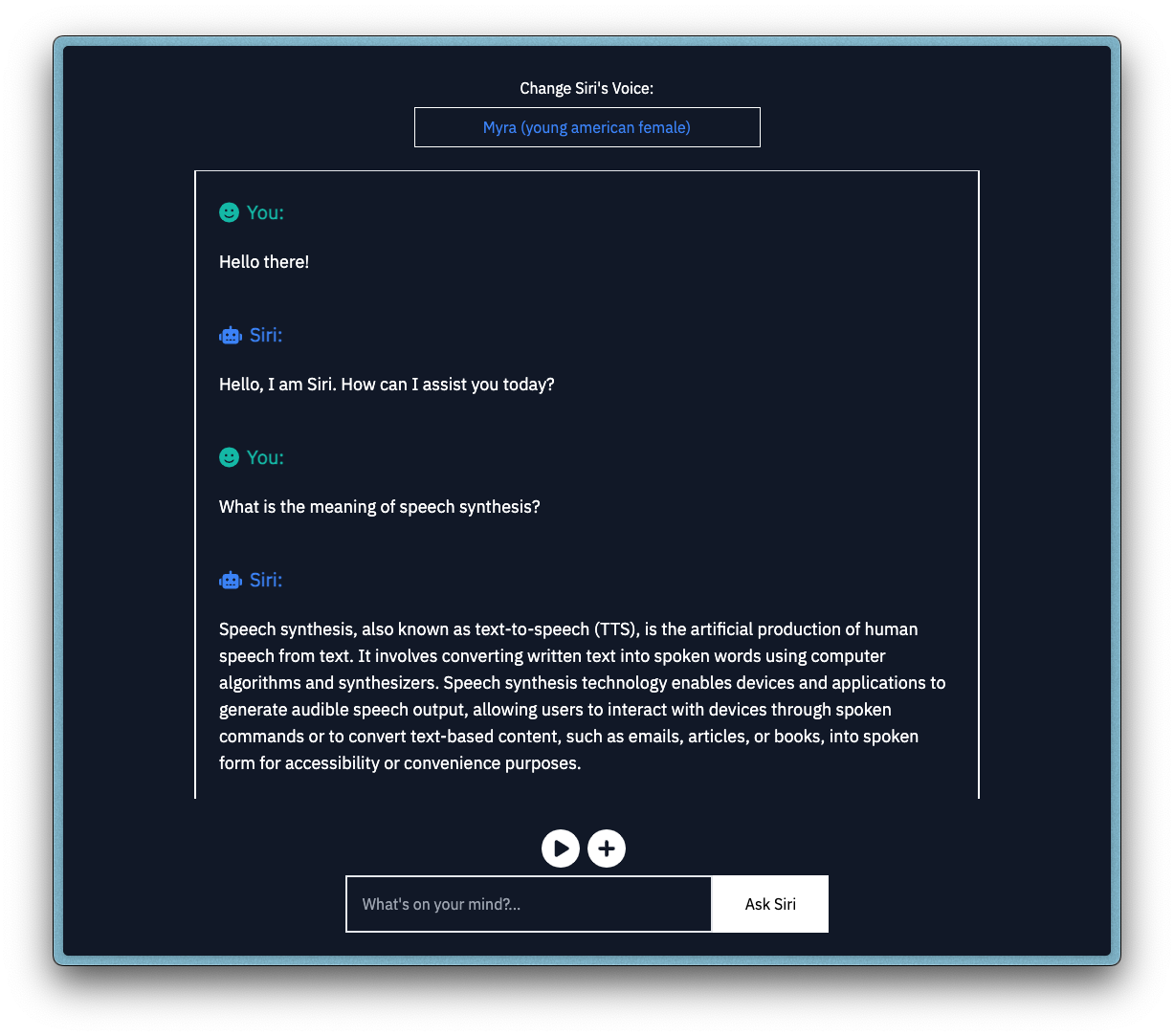 The resulting UI of the project