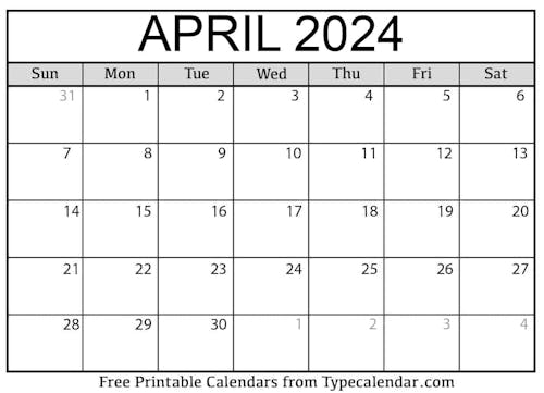 April Calendar 2024's photo