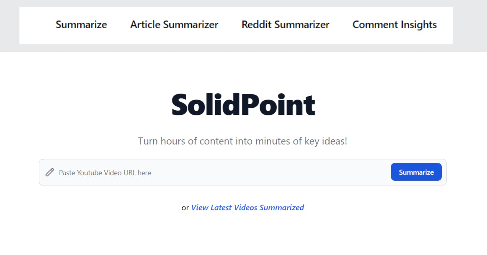 SolidPoint - Turn hours of content into minutes of key ideas