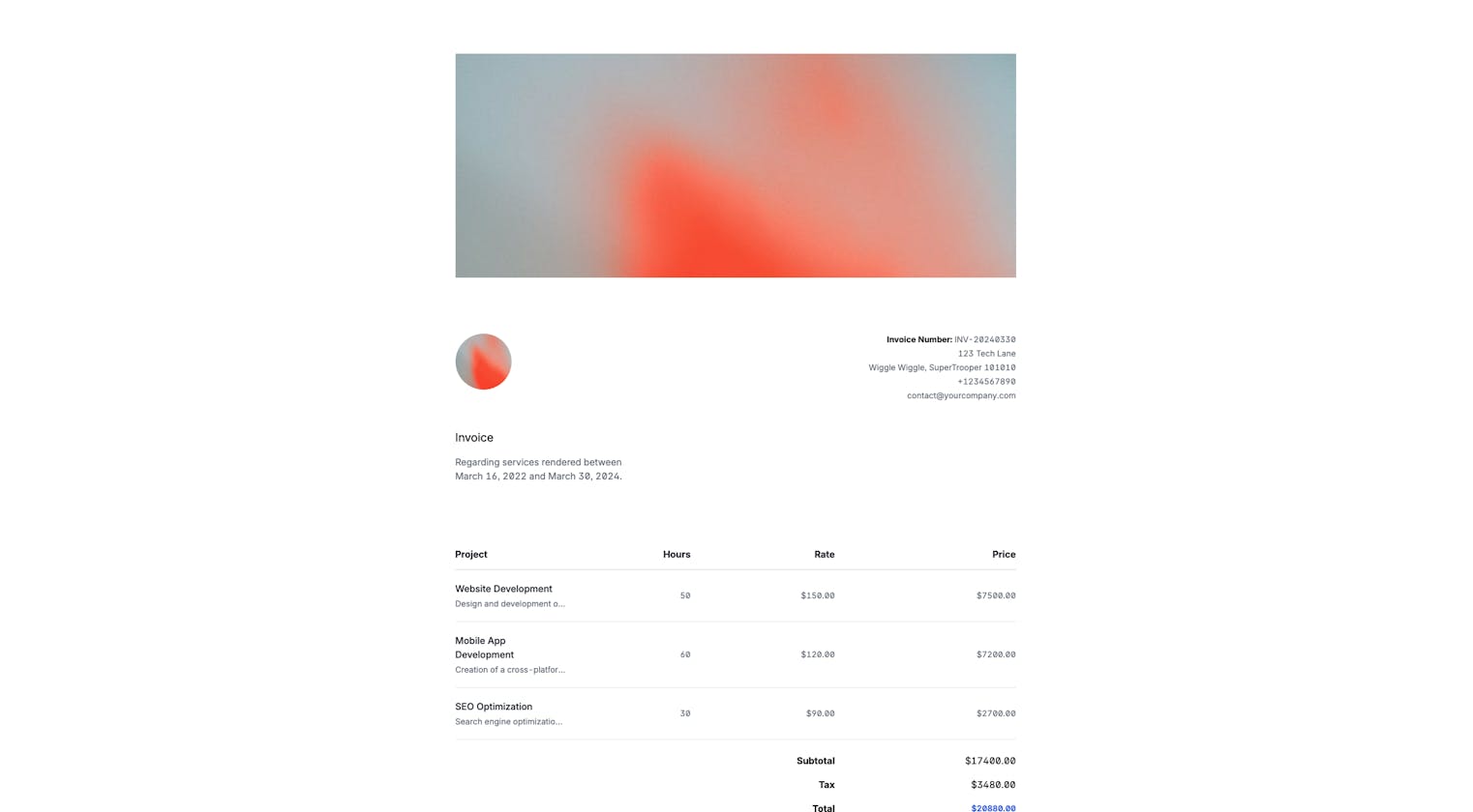 How to create and print an invoice with Astrojs and Tailwind CSS