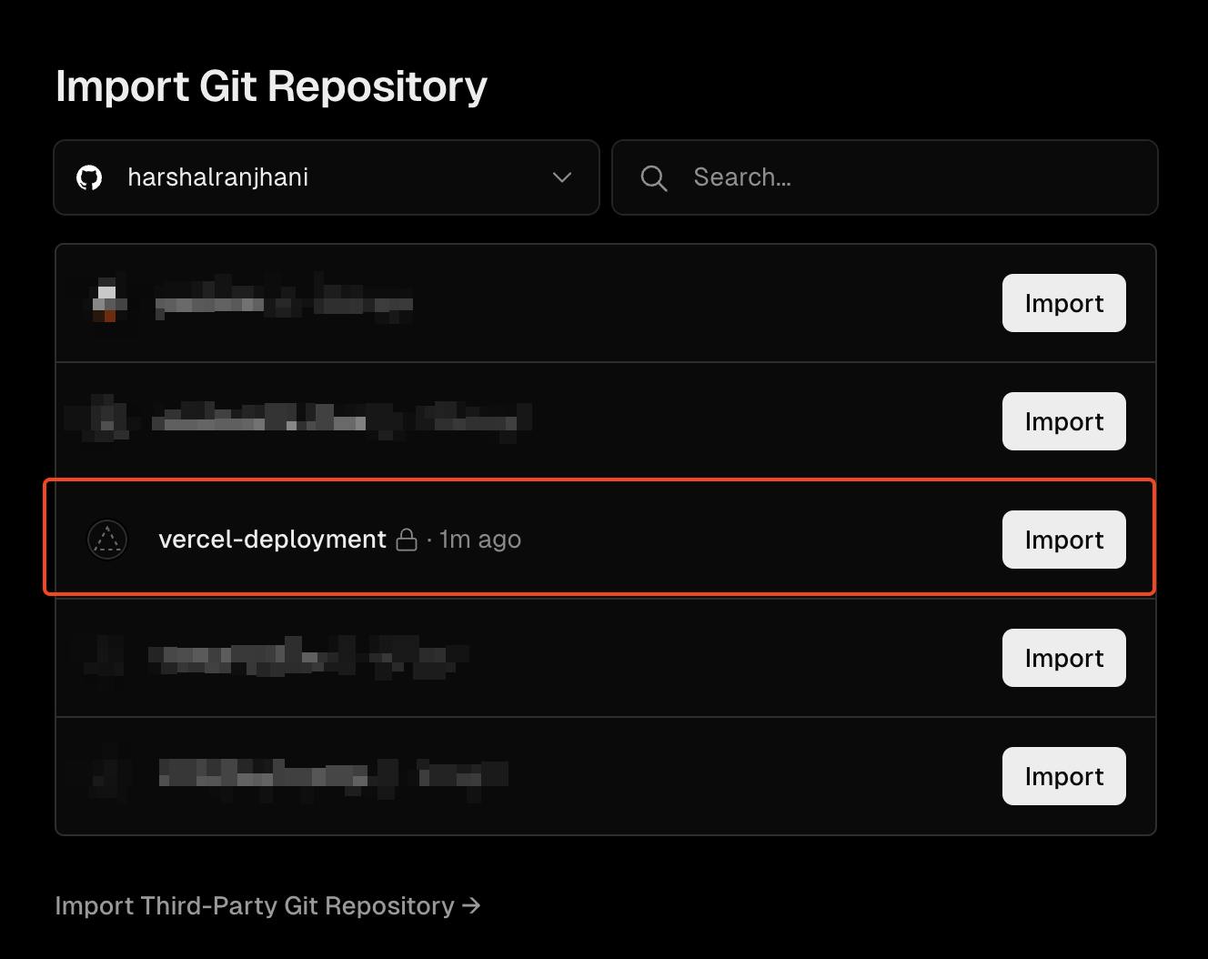 Git Repositories List