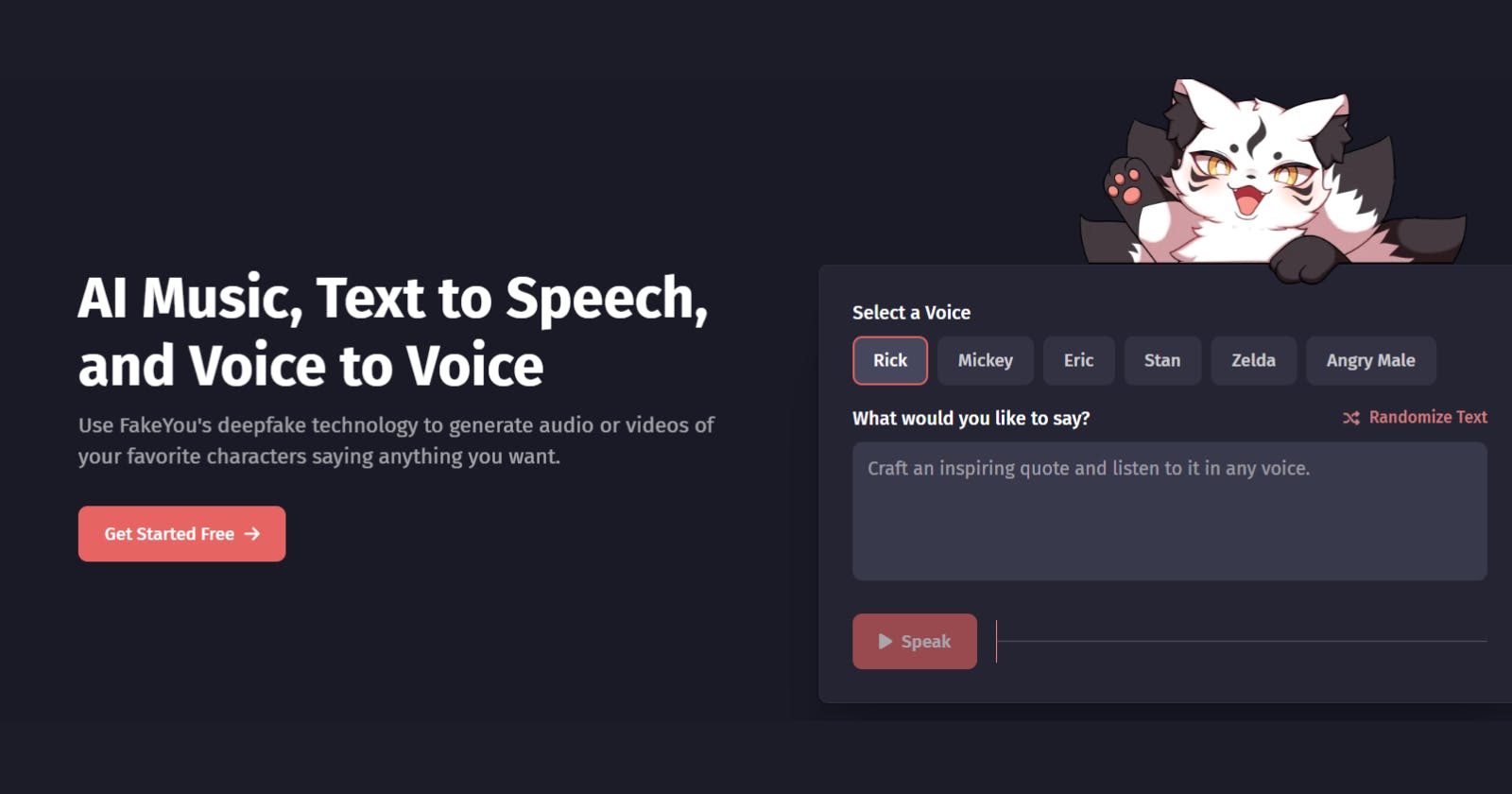 FakeYou - AI Music, Text to Speech, and Voice to Voice