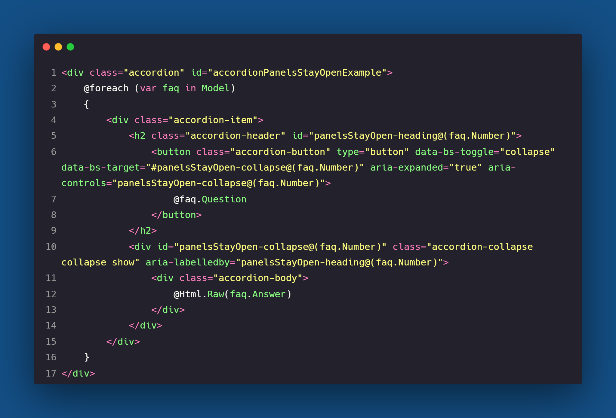 Building a Dynamic FAQ Section in ASP.NET Core MVC