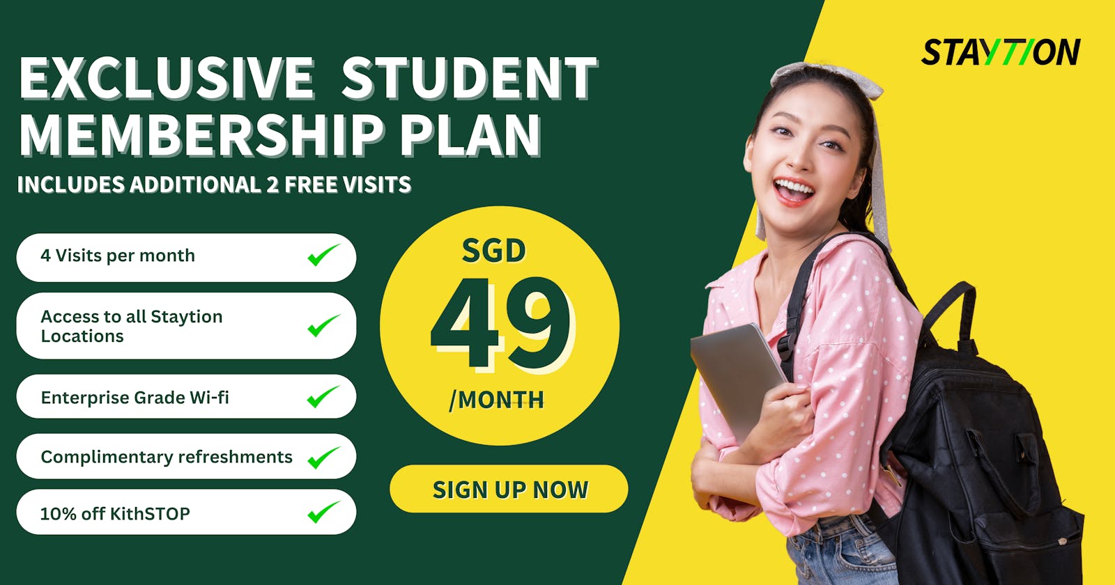 Exclusive Student Membership Promotions - Just $49 per month with additional 2 FREE visits!