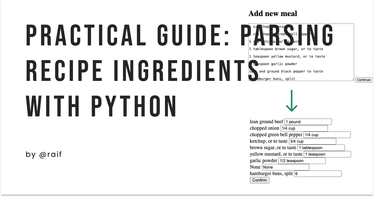 A Practical Guide to Parsing Recipe Ingredients with Python (Flask)