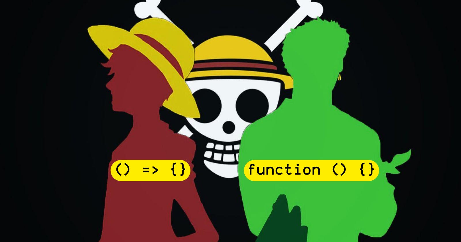 Unleash Your Coding Crew: Regular vs. Arrow Functions with One Piece!